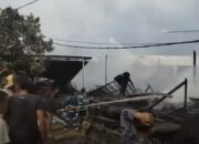 Kebakaran di Palimbangan Gusti HSU, 9 Rumah Dilalap Api